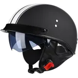 Motorrad Halbschalen Halbhelm Halbschalenhelm Baseballmütze-Helm Baseball Cap Motorradhelm Mit ECE-Zulassung Cruiser Chopper Scooter Helm Für Bike Cruiser Chopper Moped Scooter(1,L(59~60CM))