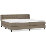 vidaXL Boxspringbett mit Matratze Taupe 200x200 cm Stoff