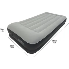 Avenli Luftmatratze selbstaufblasend 1 Person 191x99x36cm Luftbett, mit Elektropumpe schwarz|grau 191 x 99 cm,