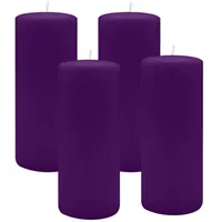 Kopschitz Kerzen 4er Set Adventskranzkerzen Ø 70 x 180 mm Violett