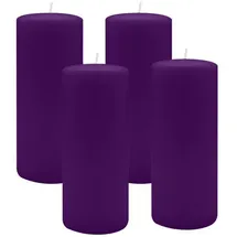 Kopschitz Kerzen 4er Set Adventskranzkerzen Ø 70 x 180 mm Violett