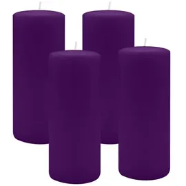 Kopschitz Kerzen 4er Set Adventskranzkerzen Ø 70 x 180 mm Violett