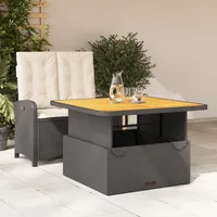 VidaXL 2-tlg. Garten-Essgruppe mit Kissen Schwarz Poly Rattan