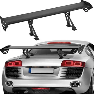 Vevor GT Wing Autospoiler, 43,3 Zoll Universalspoiler mit Einzeldeck, verstellbares leichtes Aluminium, Auto-Heckspoilerflügel, Rennspoiler BGW/JDM Drift Schwarz