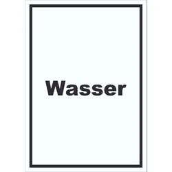 Wasser Schild mit Text Anschluss hochkant A6 (105x148mm)