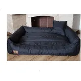 Xxl Hundebett aus schwarzem Kunstleder - Hundekissen Hundesofa Katzenbett Hundekorb - Wasserdicht