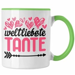 Trendation Tasse Trendation – Beste Tante der Welt Geschenk Tasse mit Spruch Kaffeetasse für Weltliebste Tante grün