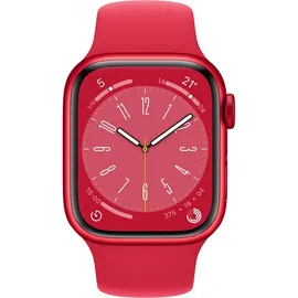 Apple Watch Series 8 GPS + Cellular 41 mm Aluminiumgehäuse (product)red, Sportarmband (product)red