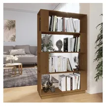 vidaXL Bücherregal/Raumteiler Honigbraun 80x25x132 cm Massivholz