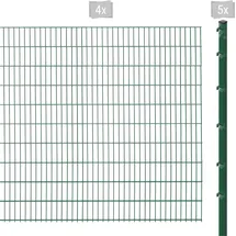 Arvotec Doppelstabmattenzaun 2 - 60 m x 203 cm Grün/Kunststoff