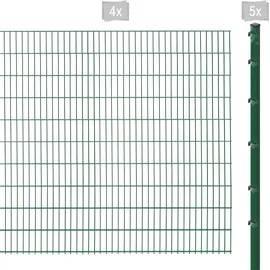 Arvotec Doppelstabmattenzaun 2 - 60 m x 203 cm Grün/Kunststoff