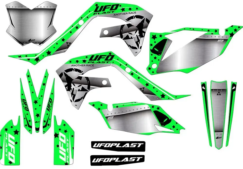Ufo Stardust Kawasaki Aufkleber - Fluo Green - One Size