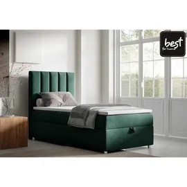 Best For Home Boxbett, Grün, Textil, Höhe ca. 18 cm, Rechteckig, 70x200 cm, Schlafzimmer, Betten, Boxspringbetten