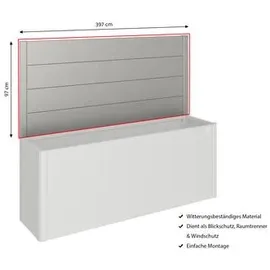 Biohort Sichtschutz Hochbeet 398,3 x 91 x 4 cm Quarzgrau-Metallic