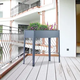 Relaxdays Hochbeet Metall 80 x 86 x 40,5 cm Grau