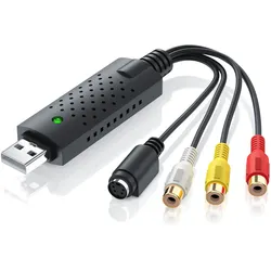 CSL Video Grabber USB Typ A, S-Video, Composite CVBS, Cinch zu USB 2.0 Typ A Stecker, USB Videograbber Audio Video Konverter, PAL NTSC, VHS zu DVD