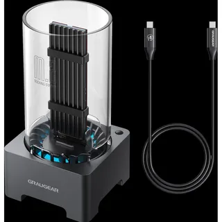 GRAUGEAR Docking Station USB 4.0 f. M.2 NVMe SSD, SSD + Festplatte Zubehör