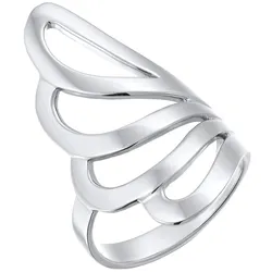 Nenalina Basic Welle Geo Modern Schlicht 925 Silber Ringe   Damen 