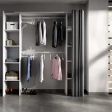 Dmora Kleiderschrank Manaslu 180 x 50 x 205 cm Weiß/Grau