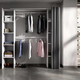 Dmora Kleiderschrank Manaslu 180 x 50 x 205 cm Weiß/Grau
