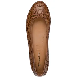 TAMARIS Damen Ballerina Leder flach, braun, 40 EU