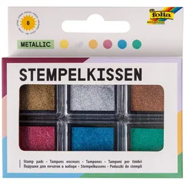 Folia Stempelkissen Set metallic, in bunt