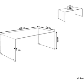 Beliani Kendall Transparent Glas 100 x 40 x 50 cm