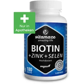 Vitamaze Biotin 10 mg hochdosiert + Zink + Selen Tabletten