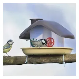 Plastia 1606970124 Vogelfutterhaus Domek anthrazit 1St.