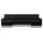 mebligo Ecksofa U-Form Schwarz 3-Sitzer
