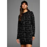 LAURA SCOTT Strickkleid Grafik-Motiv Schwarz 36