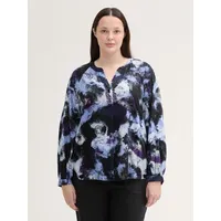 Tom Tailor PLUS Langarmbluse, mit Allover-Print, blau