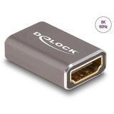 Delock HDMI Adapter Buchse zu Buchse 8K 60 Hz grau Metall