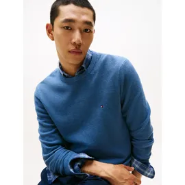 Tommy Hilfiger Herren Pullover Essential Structure Crew Neck Regular Fit, Blau (Petrol Blue Heather), XXL