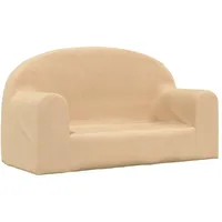 vidaXL Kindersofa 2-Sitzer Creme Polyester weich