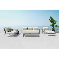 OUTFLEXX Gartenlounge-Set, Aluminium, witterungsbeständig, langlebiges Material, robust, inklusive Kissen