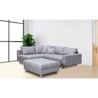 COLLECTION AB Ecksofa Cannes L-Form, mit Hocker, inkl. Schlaffunktion grau