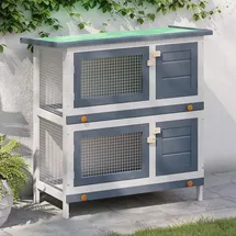 vidaXL Kleintierstall 4 Türen 120 x 60 x 100 cm grau