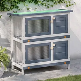 vidaXL Kleintierstall 4 Türen 120 x 60 x 100 cm grau