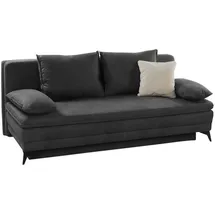 luma-home schönes für dein zuhause Schlafcouch Mikrofaser 2-Sitzer Dunkelgrau