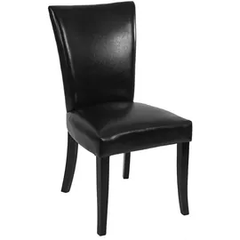 Mendler 6er-Set Esszimmerstuhl Chesterfield, Stuhl Küchenstuhl, Nieten ~ Kunstleder, schwarz, dunkle Beine