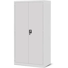 Jan Nowak Werkstattschrank Metall 185 cm x 92 cm x 50 cm Grau 3 Fachböden 2 Schubladen abschließbar