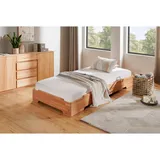 P & B Stapelbett, Kernbuche, Holz, Kernbuche, massiv, Höhe ca. 19 cm, 90x200 cm, Schlafzimmer, Betten, Gästebetten
