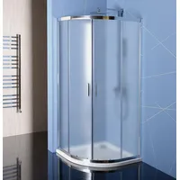 Polysan EASY LINE Duschabtrennung Viertelkreis mit Schiebetür 90 x 190 cm Silber/Transparent EL2638
