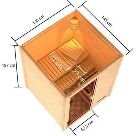 Karibu Sandra inkl. 3,6 kW Ofen + int. Steuerung 6705