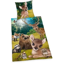 Herding Bettwäsche Animal Club Waldtiere 135 x 200cm Baumwolle Wendemotiv