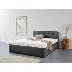 Polsterbett "Rostock", schwarz, L:210cm, Bezug 100% Polyurethan, Polsterung: Polsterwatte, Material Gestell: gepolsterter Holzwerkstoff, WESTFALIA SCHLAFKOMFORT, Betten, auch mit Stauraum und Kopfteilverstellung erhältlich