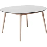 Hammel Furniture "Meza Designtisch mit Auszugsfunktion und 2 Einlegeplatten", weiß (weiß, naturfarben), B:135cm H:73,5cm T:135cm, Tischplatte: Weiß laminat (MDF-Kante natur), Gestell: Gestell: Weiß pigmentierte Eiche matt Lack (Massivholz);Mit