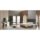 Xlmoebel Komplettschlafzimmer Luxus Schlafzimmer Set mit elegantem Bett und Nachttischen, (5-tlg., Bett), Hergestellt in Europa weiß