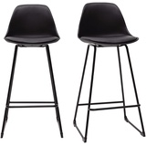 miliboo Schwarze Designer-Barhocker mit Metallbeinen 65 cm (2er-Set) FRANZ
